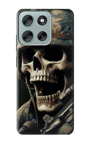 S4017 Crâne de soldat Etui Coque Housse pour Motorola Moto G56