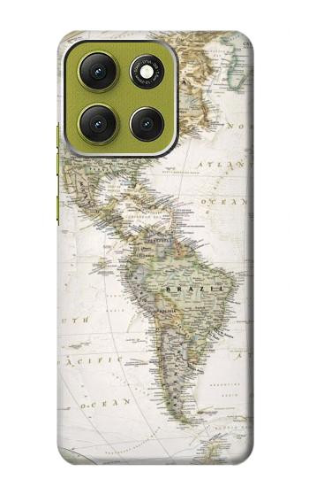 S0604 Carte du monde Etui Coque Housse pour Motorola Moto G86