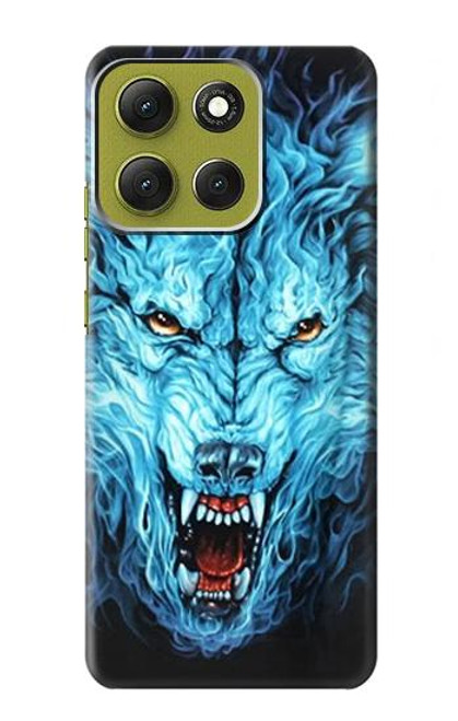 S0752 Feu bleu Loup Etui Coque Housse pour Motorola Moto G86 S0752 Feu bleu Loup Etui Coque Housse pour Motorola Moto G86
