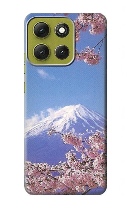 S1060 Mont Fuji Sakura fleur de cerisier Etui Coque Housse pour Motorola Moto G86