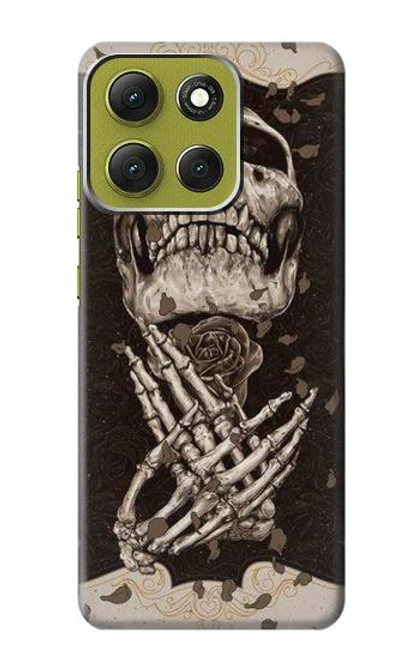 S1676 crâne Rose Etui Coque Housse pour Motorola Moto G86