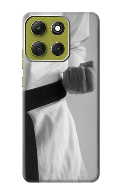 S1931 Noir Ceinture de karaté Etui Coque Housse pour Motorola Moto G86