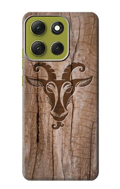 S2183 Chèvre de bois imprimé graphique Etui Coque Housse pour Motorola Moto G86