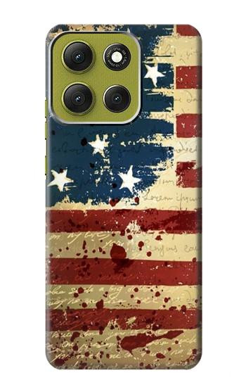 S2349 Old American Drapeau Etui Coque Housse pour Motorola Moto G86