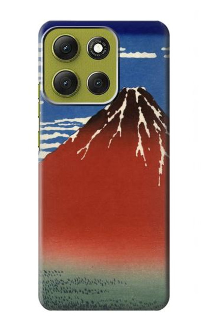 S2390 Katsushika Hokusai Fuji Rouge Etui Coque Housse pour Motorola Moto G86