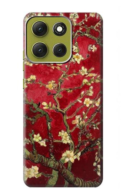 S2414 Rouge Fleur amandier Van Gogh Etui Coque Housse pour Motorola Moto G86