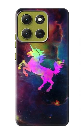 S2486 Arc en ciel espace de nébuleuse Licorne Etui Coque Housse pour Motorola Moto G86