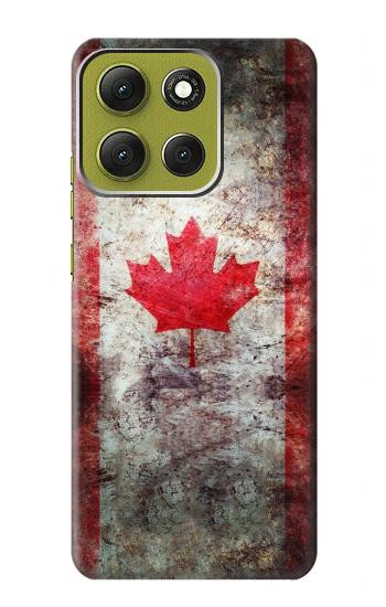 S2490 Canada Feuille d'érable Drapeau Texture Etui Coque Housse pour Motorola Moto G86
