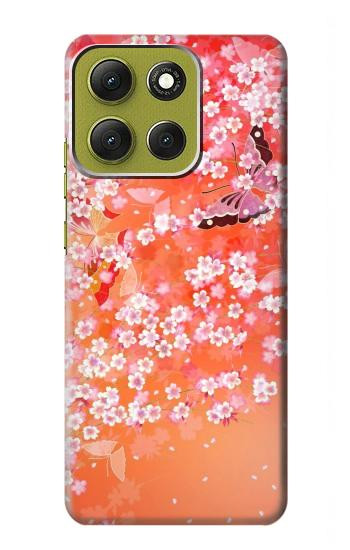 S2543 Motif japonais Kimono fleur de style Etui Coque Housse pour Motorola Moto G86