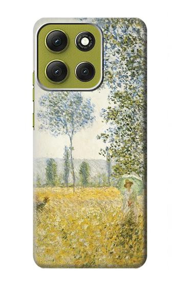 S2682 Claude Monet Champs Au printemps Etui Coque Housse pour Motorola Moto G86