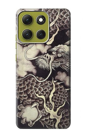 S2719 Japon Peinture dragon Etui Coque Housse pour Motorola Moto G86