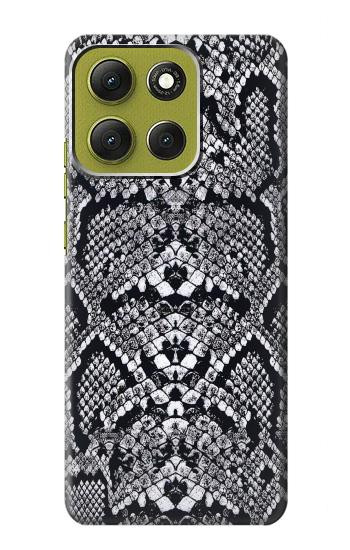 S2855 Blanc Rattle Serpent Imprimé graphique Peau Etui Coque Housse pour Motorola Moto G86