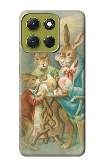 S3164 Famille Lapin de Pâques Etui Coque Housse pour Motorola Moto G86