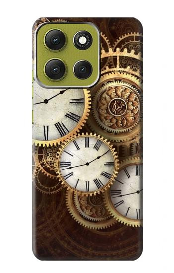 S3172 Horloge or Etui Coque Housse pour Motorola Moto G86