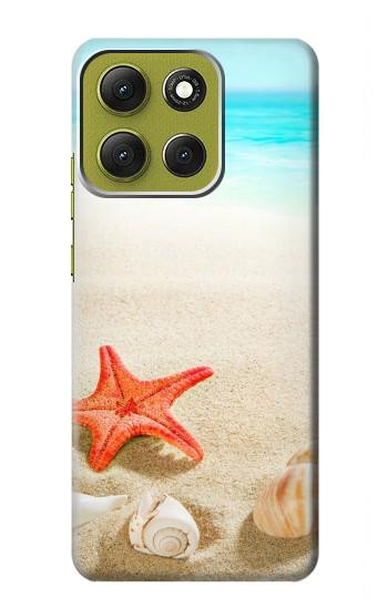 S3212 Coquilles de mer Étoile de mer Plage Etui Coque Housse pour Motorola Moto G86