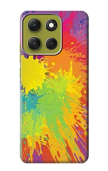 S3675 Tâche de couleur Etui Coque Housse pour Motorola Moto G86