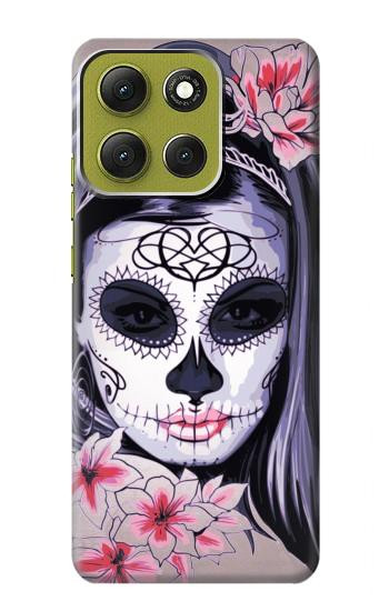 S3821 Sugar Skull Steampunk Fille Gothique Etui Coque Housse pour Motorola Moto G86