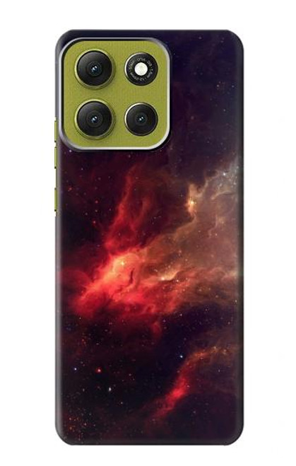 S3897 Espace nébuleuse rouge Etui Coque Housse pour Motorola Moto G86