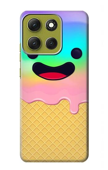 S3939 Sourire mignon de crème glacée Etui Coque Housse pour Motorola Moto G86
