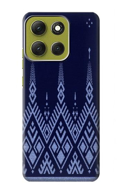 S3950 Motif textile thaïlandais bleu Etui Coque Housse pour Motorola Moto G86