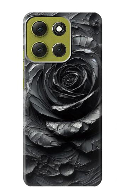 S3969 Rose noire, coup de pinceau dur Etui Coque Housse pour Motorola Moto G86