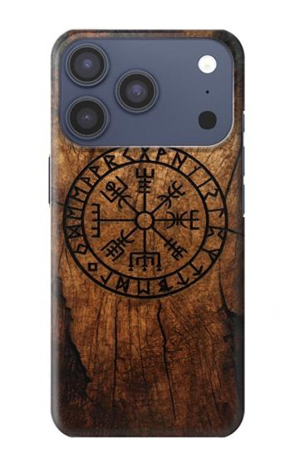 S4036 Boussole en bois viking Vegvisir Etui Coque Housse pour iPhone 17 Pro