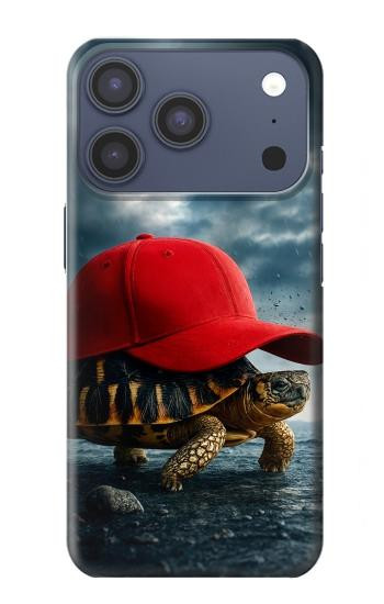 S4056 Tortue de Madagascar à bonnet rouge Etui Coque Housse pour iPhone 17 Pro, 18 Pro