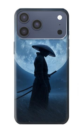 S4034 Nuit de lune de samouraï Etui Coque Housse pour iPhone 17 Pro Max, 18 Pro Max