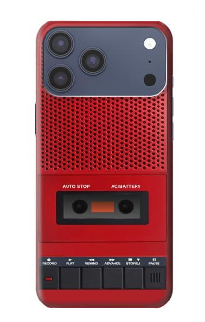S4073 Cassette rouge vintage Graphique du joueur Etui Coque Housse pour iPhone 17 Pro Max