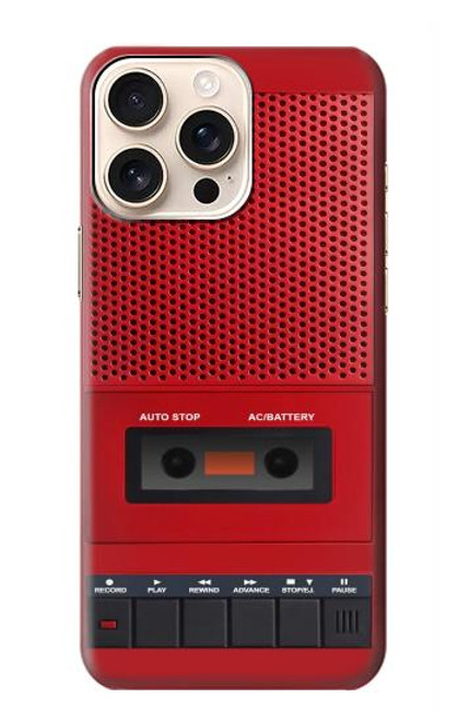 S4073 Cassette rouge vintage Graphique du joueur Etui Coque Housse pour iPhone 16 pro max
