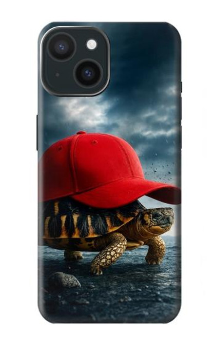 S4056 Tortue de Madagascar à bonnet rouge Etui Coque Housse pour iPhone 15