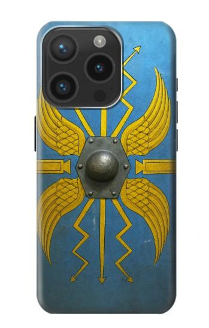S4052 Bouclier romain bleu Etui Coque Housse pour iPhone 15 Pro