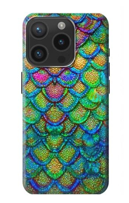 S4071 Écailles de sirène colorées Etui Coque Housse pour iPhone 15 Pro