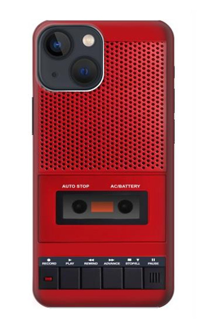 S4073 Cassette rouge vintage Graphique du joueur Etui Coque Housse pour iPhone 14