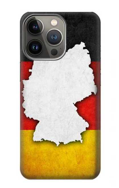 S4055 Drapeau allemand Etui Coque Housse pour iPhone 14 Pro