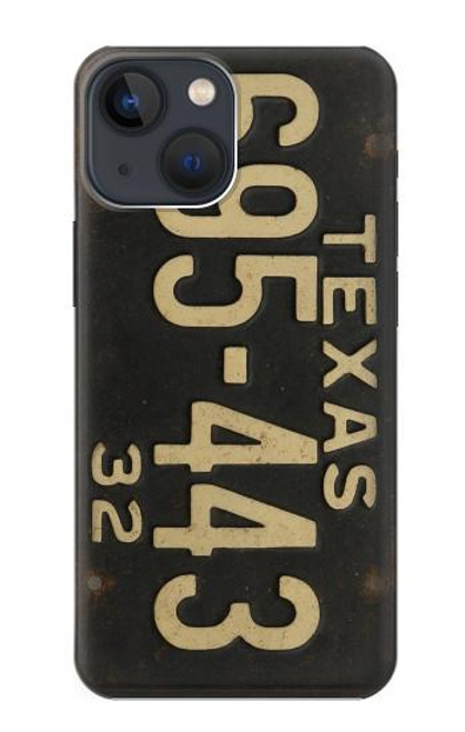 S4061 Plaque d'immatriculation vintage du Texas Etui Coque Housse pour iPhone 13 mini