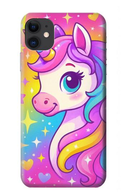 S4057 Licorne mignonne dessin animé Etui Coque Housse pour iPhone 11