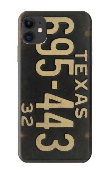 S4061 Plaque d'immatriculation vintage du Texas Etui Coque Housse pour iPhone 11