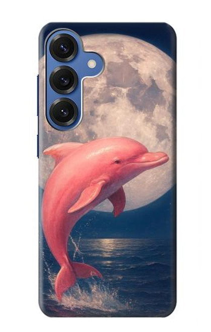 S4045 Nuit de lune de dauphin Etui Coque Housse pour Samsung Galaxy S25