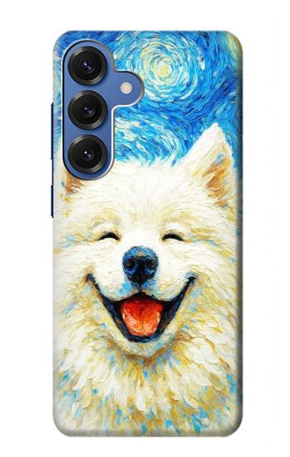 S4064 Chien souriant La Nuit étoilée de Van Gogh Etui Coque Housse pour Samsung Galaxy S25