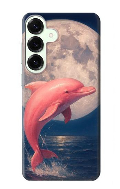 S4045 Nuit de lune de dauphin Etui Coque Housse pour Samsung Galaxy S25 Plus