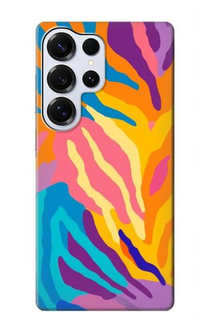 S4037 Motif zèbre coloré Etui Coque Housse pour Samsung Galaxy S25 Ultra