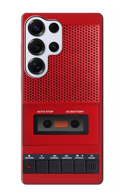S4073 Cassette rouge vintage Graphique du joueur Etui Coque Housse pour Samsung Galaxy S25 Ultra