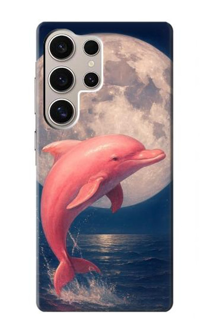 S4045 Nuit de lune de dauphin Etui Coque Housse pour Samsung Galaxy S24 Ultra