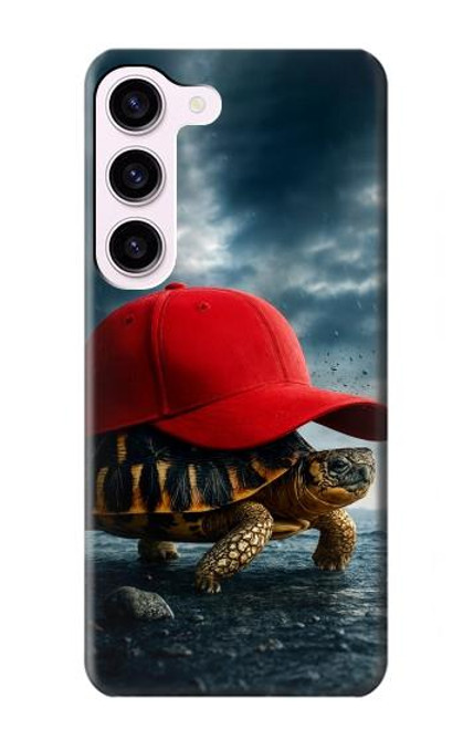 S4056 Tortue de Madagascar à bonnet rouge Etui Coque Housse pour Samsung Galaxy S23