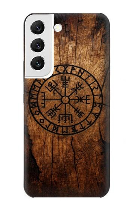 S4036 Boussole en bois viking Vegvisir Etui Coque Housse pour Samsung Galaxy S22
