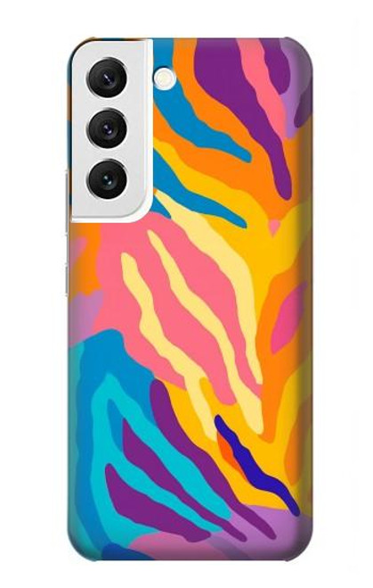 S4037 Motif zèbre coloré Etui Coque Housse pour Samsung Galaxy S22