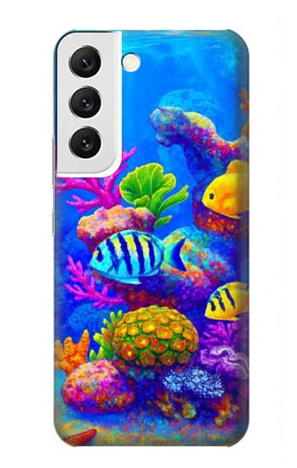 S4058 Aquarium coloré Etui Coque Housse pour Samsung Galaxy S22