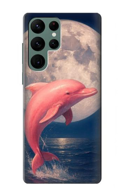 S4045 Nuit de lune de dauphin Etui Coque Housse pour Samsung Galaxy S22 Ultra