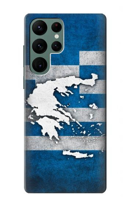 S4074 Le drapeau de la Grèce Etui Coque Housse pour Samsung Galaxy S22 Ultra